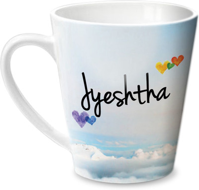 

Hot Muggs Simply Love You Jyeshtha Conical Ceramic Mug(350 ml)