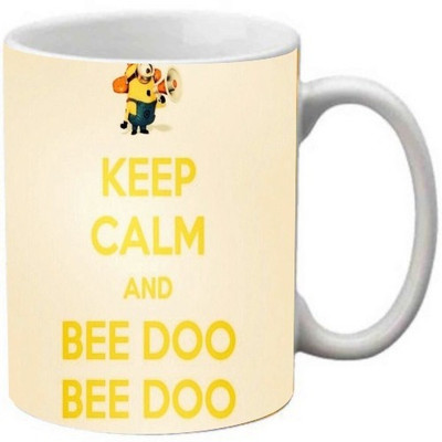 

Maison N Mode Keep Calm And Bee Doo Coffee Ceramic Mug(330 ml), Multicolor