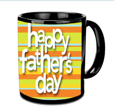 

Raj Laxmi Happy Fathers Day Multicolor Ceramic Mug(350 ml), Black