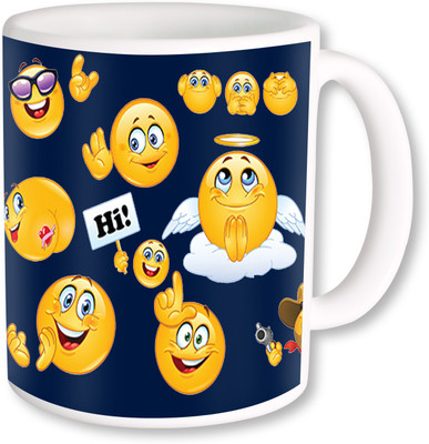 PhotogiftsIndia smily friends 01 Ceramic Mug(325 ml), Multicolor