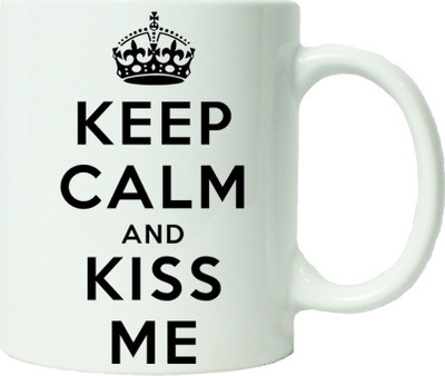 

Maison N Mode Keep Calm And Kiss Me Coffee Ceramic Mug(330 ml), Multicolor