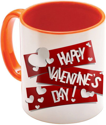 

SKY TRENDS Valentine Gift for Girlfriend Love Printed I Love U Forever Perfect for Her Him Wife Fiance Anniversary And Birthday STGD052 Ceramic Mug(325 ml), Orange