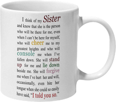 

Mooch Wale Complications Of A Sisiter Ceramic Mug(325 ml), Multicolor