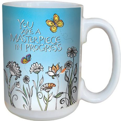 

Tree-Free Greetings Greetings lm43934 You are a Masterpiece by Joanne Fink Ceramic with Full-Sized Handle, 15-Ounce Ceramic Mug(60 ml), Multicolor