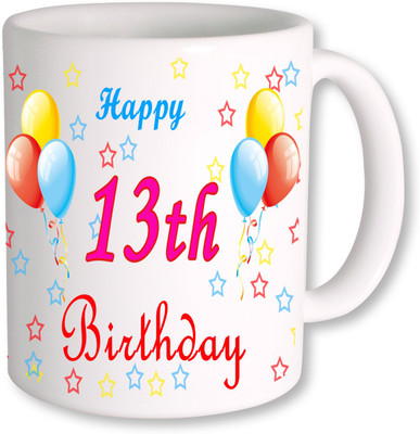 

PhotogiftsIndia 13th Happy Birthday Coffee Ceramic Mug(350 ml), Multicolor