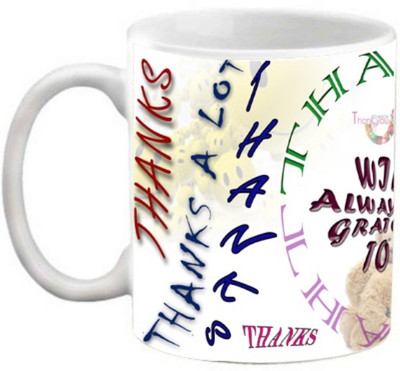 

EFW Thank You Theme Printed 325ml Coffee Ceramic Mug(325 ml), White