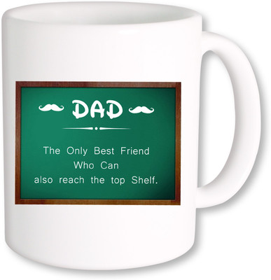 

PhotogiftsIndia Dad Best Friend Ceramic Mug(325 ml), Multicolor