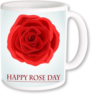 

PhotogiftsIndia Happy Rose Day With Rose Ceramic Mug(325 ml), Multicolor