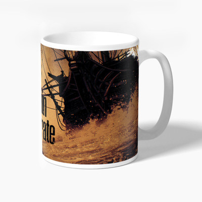 

CRAZYINK Work Like Captain, Play Like Pirate Ceramic Mug(350 ml), Multicolor