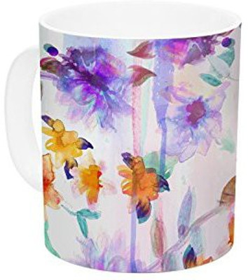 

Kess InHouse InHouse Nikki Strange Floral Ombre Pastel Ceramic Coffee, 11 oz, Multicolor Ceramic Mug(60 ml)