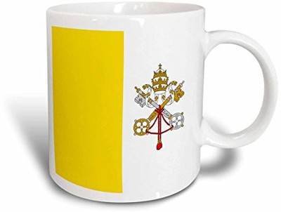 

3dRose mug_211406_1 Flag of The Vatican City Ceramic, 11 oz, White Ceramic Mug(60 ml), Multicolor