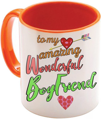 

SKY TRENDS Wonderful & Best Valentine Orange Gift For GirlFriend,Boyfriend,Husband,Wife,Friend Design Cod 060 Ceramic Mug(325 ml)