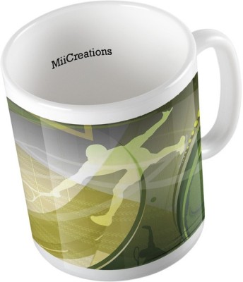 

MiiCreations Printed Tennis Vector Ceramic Mug(325 ml), Multicolor