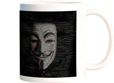 

Rangeele Inkers Vendetta Typography Mask Ceramic Mug(300 ml), Multicolor
