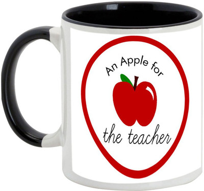

AllUPrints Teacher Like Apples Ceramic Mug(325 ml), Black