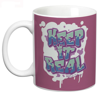 

Prithish Keep It Real Ceramic Mug(330 ml), Multicolor