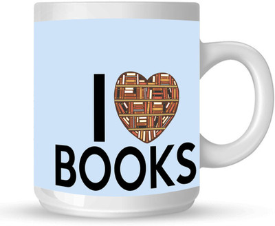 

Huppme I Love Book White Ceramic Mug(350 ml)