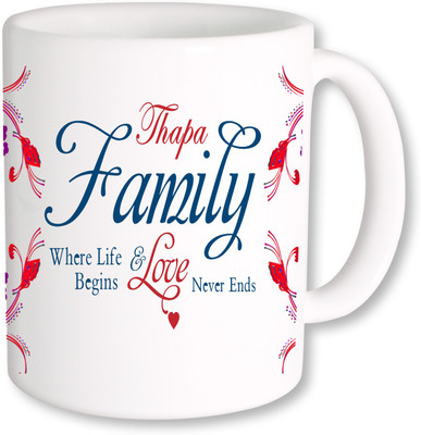 

PhotogiftsIndia Thapa Family Ceramic Mug(325 ml), Multicolor