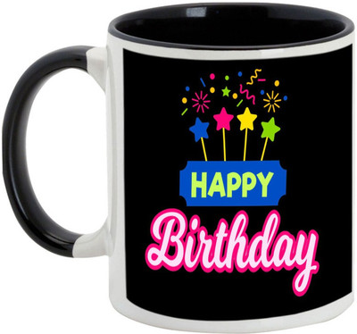 

AllUPrints Have Fun On Your Birthday Ceramic Mug(325 ml), Black