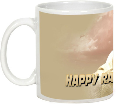 

AllUPrints Gift for Raksha Bandhan Rakhi Gifts - Happy Rakhsha Bandhan Ceramic Mug(325 ml), White