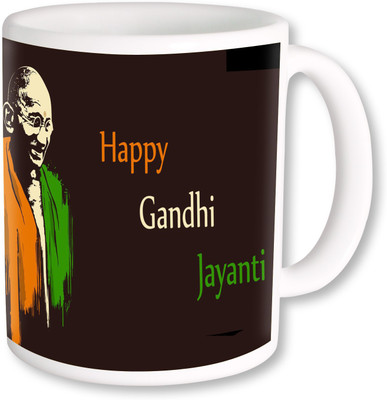 

PhotogiftsIndia happy gandhi jayanti Ceramic Mug(325 ml), Multicolor