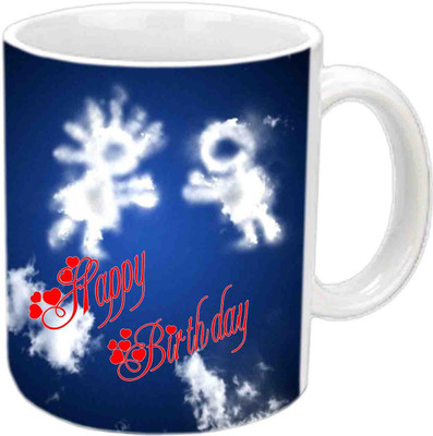 

Raj Laxmi Lovely Sky Design Happy Birthday White Ceramic Mug(3.5 ml)