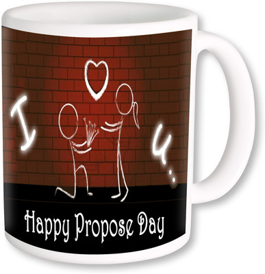 

PhotogiftsIndia Happy Propose Day With Love U Ceramic Mug(325 ml), Multicolor