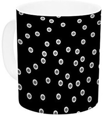

Kess InHouse InHouse Skye Zambrana Watercolor Dots Black Ceramic Coffee, 11 oz, Multicolor Ceramic Mug(60 ml)