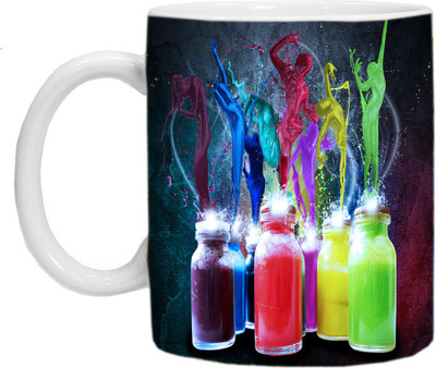 

mahis fashion bottle 40 Ceramic Mug(250 ml), Multicolor