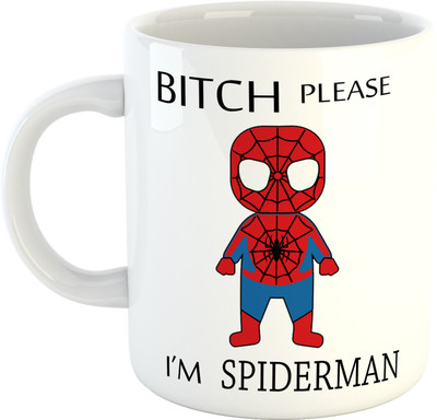 

Deeher Gifts I m spiderman Ceramic Mug(330 ml), Multicolor