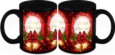 

Homesogood Prosperous Merry Christmas Ceramic Mug(325 ml, Pack of 2)