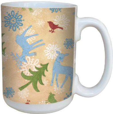 

Tree-Free Greetings Greetings 79311 Christmas Silhouettes by Debbie Mumm Ceramic with Full-Sized Handle, 15-Ounce Ceramic Mug(60 ml), Multicolor