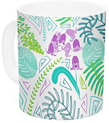 

Kess InHouse InHouse Anneline Sophia Fern Forest Blue Teal Ceramic Coffee, 11 oz, Multicolor Ceramic Mug(60 ml)