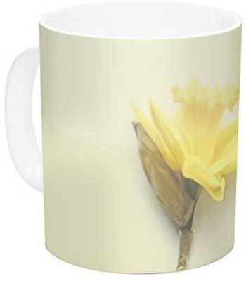

Kess InHouse InHouse Debbra Obertanec Springtime Yellow Tulip Ceramic Coffee, 11 oz, Multicolor Ceramic Mug(60 ml)