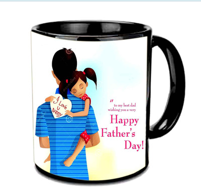 

Raj Laxmi I Love You Dad Fathers Day Wishes Multicolor Ceramic Mug(3.5 ml), Black