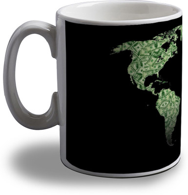 

Artifa The World Is A Business Porcelain, Ceramic Mug(350 ml), Multicolor
