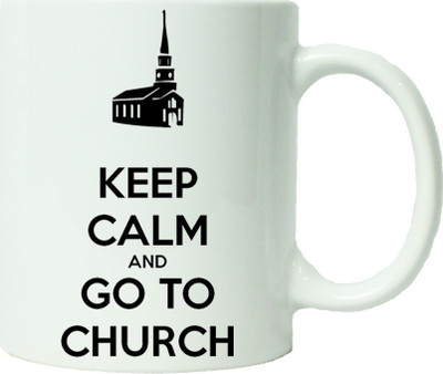 

Maison N Mode Keep Calm And Go To Church Coffee Ceramic Mug(330 ml), Multicolor