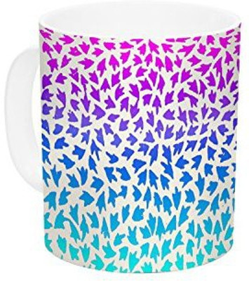 

Kess InHouse InHouse Sreetama Ray Ombre Arrows Blue Pink Ceramic Coffee, 11 oz, Multicolor Ceramic Mug(60 ml)