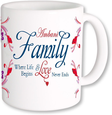 

PhotogiftsIndia Ambani Family Ceramic Mug(325 ml), Multicolor