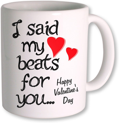 

PhotogiftsIndia I said my love Beats Gifts For Valentine Coffee Ceramic Mug(350 ml), White