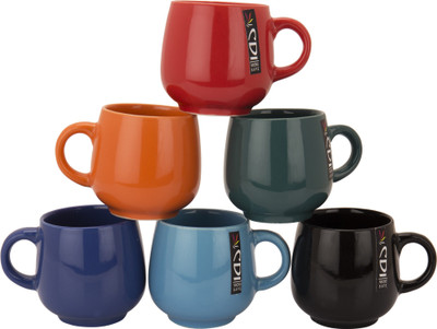 

Khurja Crockriz Vibrant Ceramic(Red, Pack of 6)
