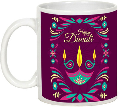 

AllUPrints Gifts For Deepawali - Happy Diwali Lights Design 1 Ceramic Mug(325 ml), White