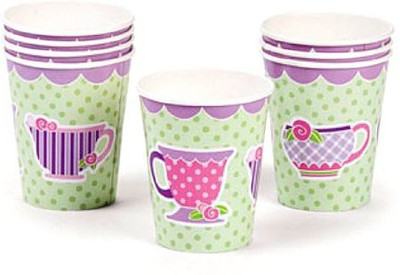 

Unique Girly Tea Party Cups Plastic Mug(266 ml, Pack of 8), Multicolor