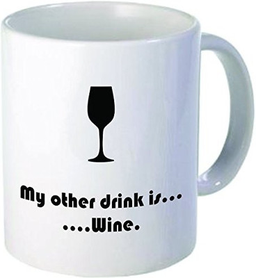 

Rikki Knight LLC Knight My Other Drink Wine 11 oz Ceramic Coffee Cup Ceramic Mug(60 ml), Multicolor