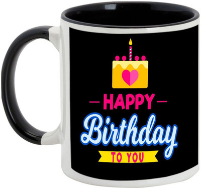 

AllUPrints Enjoy Responsibly On Your Birthday Ceramic Mug(325 ml), Black