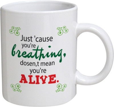 

Disginer Cases Alive - MyBestow White Plain Coffee Ceramic Ceramic Mug(320 ml), Multicolor