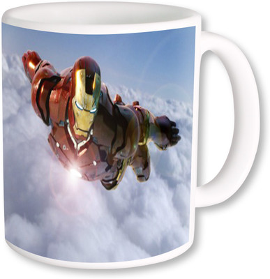

Heyworlds iron man with flying Ceramic Mug(325 ml), Multicolor