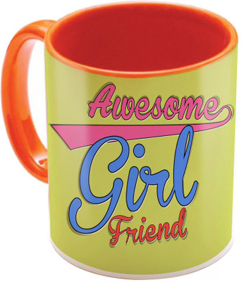 

SKY TRENDS Valentine Gift for Girlfriend Love Printed I Love U Forever Perfect for Her Him Wife Fiance Anniversary And Birthday STGD077 Ceramic Mug(325 ml), Orange