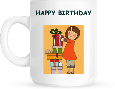 

HuppmeGift Birthday25 White Ceramic Mug(350 ml)