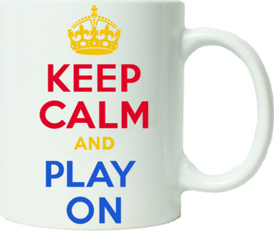 

Maison N Mode Keep Calm And Play On Coffee Ceramic Mug(330 ml), Multicolor